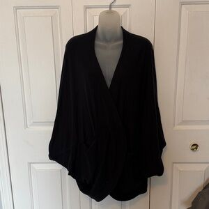 Athleta Sz XL Nirvana Cocoon Dolman Sleeve Wrap Cardigan Sweater W/Pockets B1313